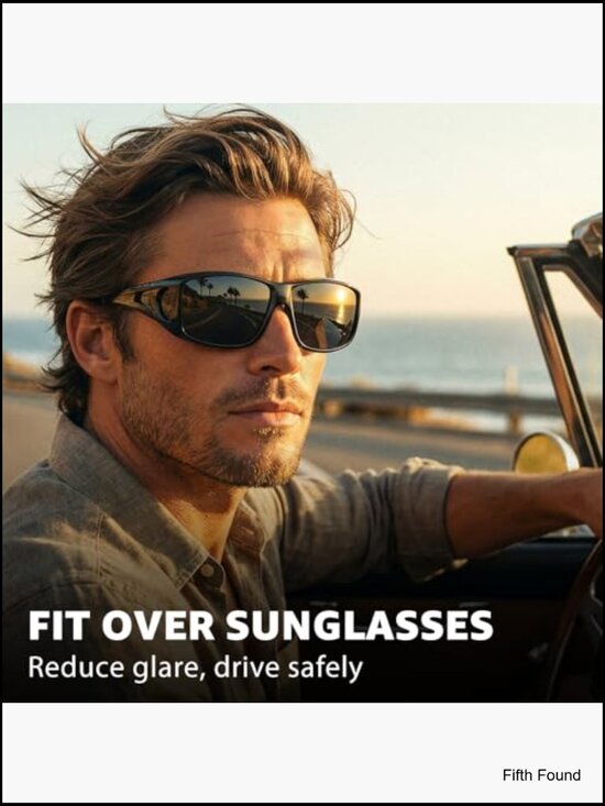 Fit Over Glasses Polarized Wraparound Sunglasses UV400 for Driving Unisex main image 5